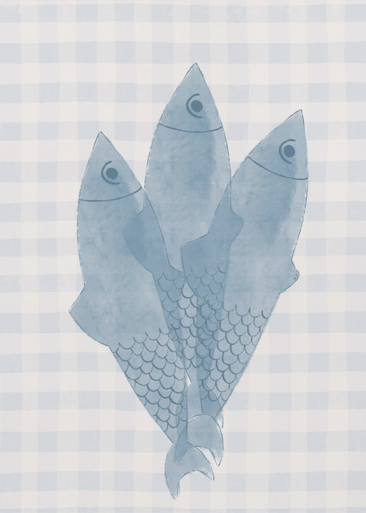 Three Blue Fish | Canvas