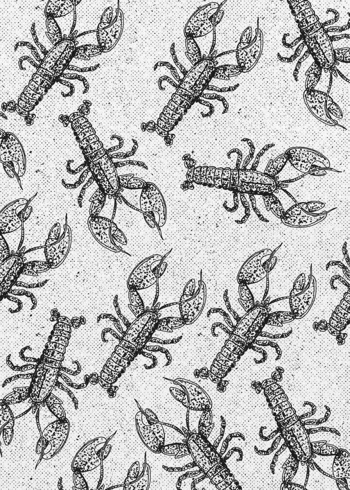 Lobsters Ink Print Pattern | Canvas