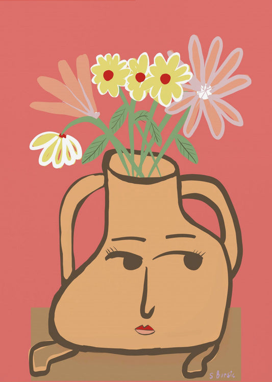 Lady vase with flowers | Poster
