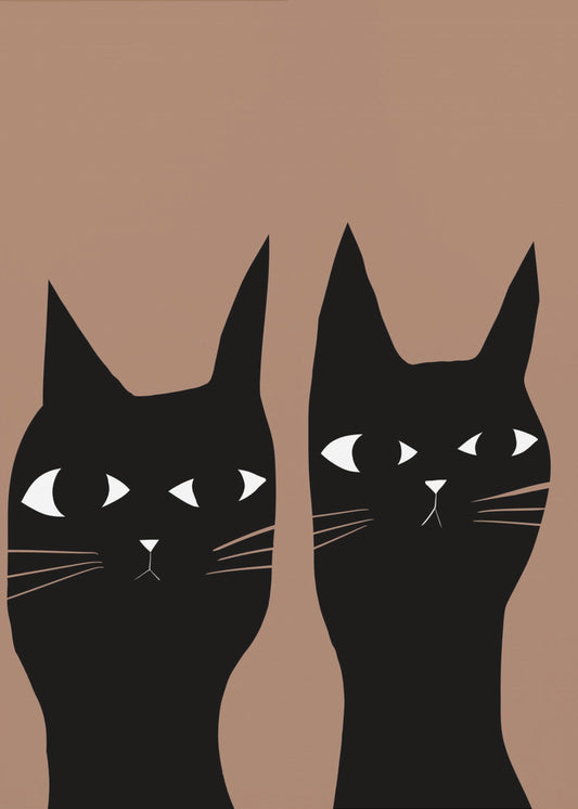 Two black cats | Poster