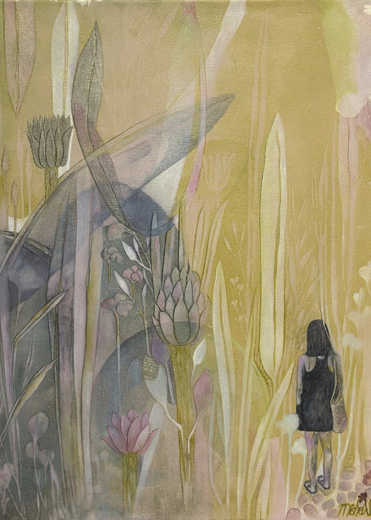 A Solitary Figure in a Mystical Garden | Canvas
