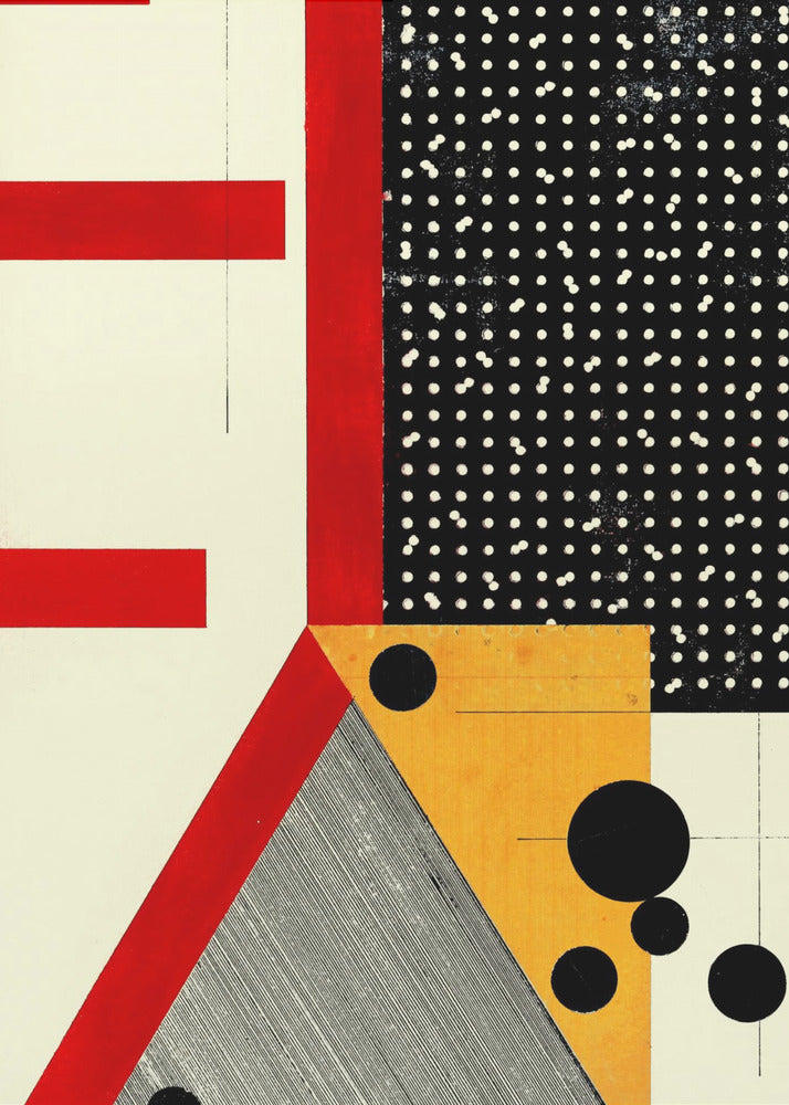 Bold Red Lines and Black Dots | Canvas