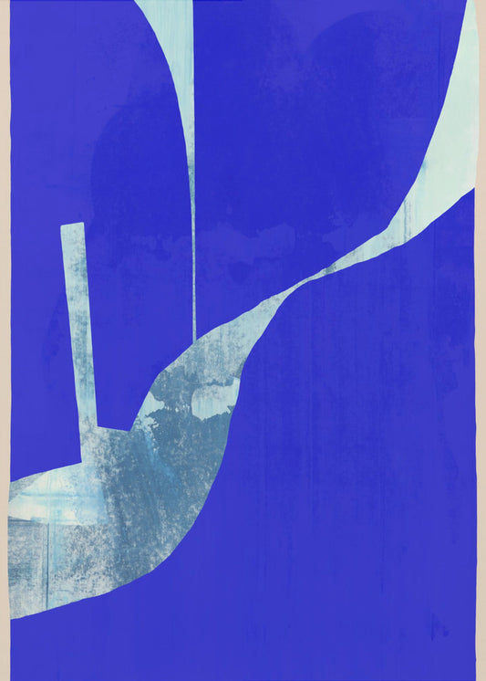 Blue Background With A Dynamic White Curve | Canvas