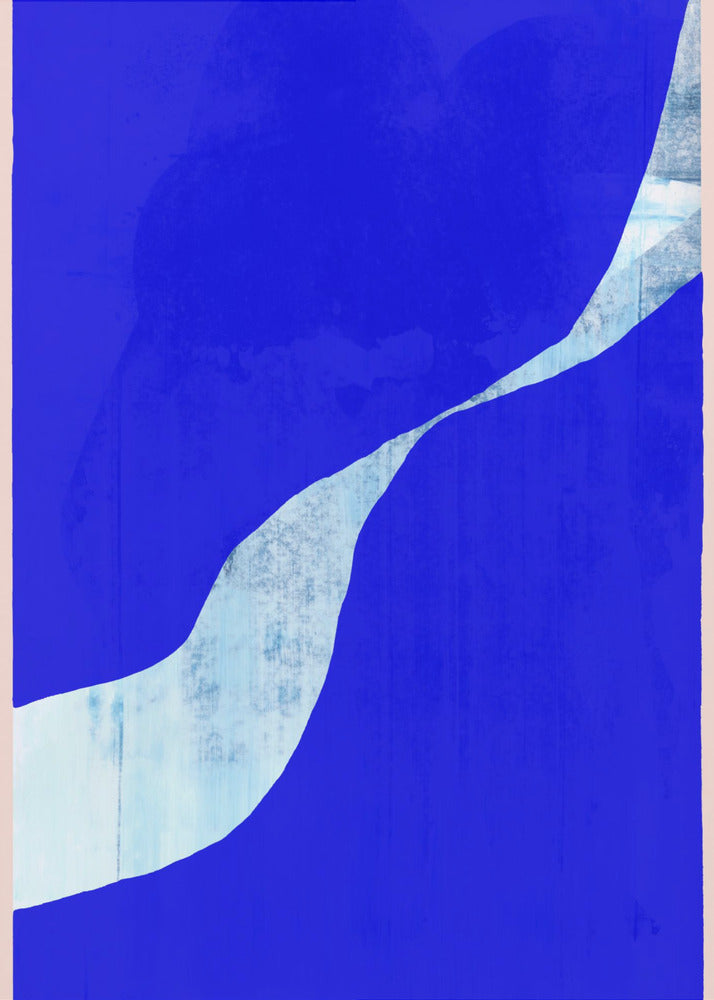 Blue Background With A Dynamic White Curve | Canvas