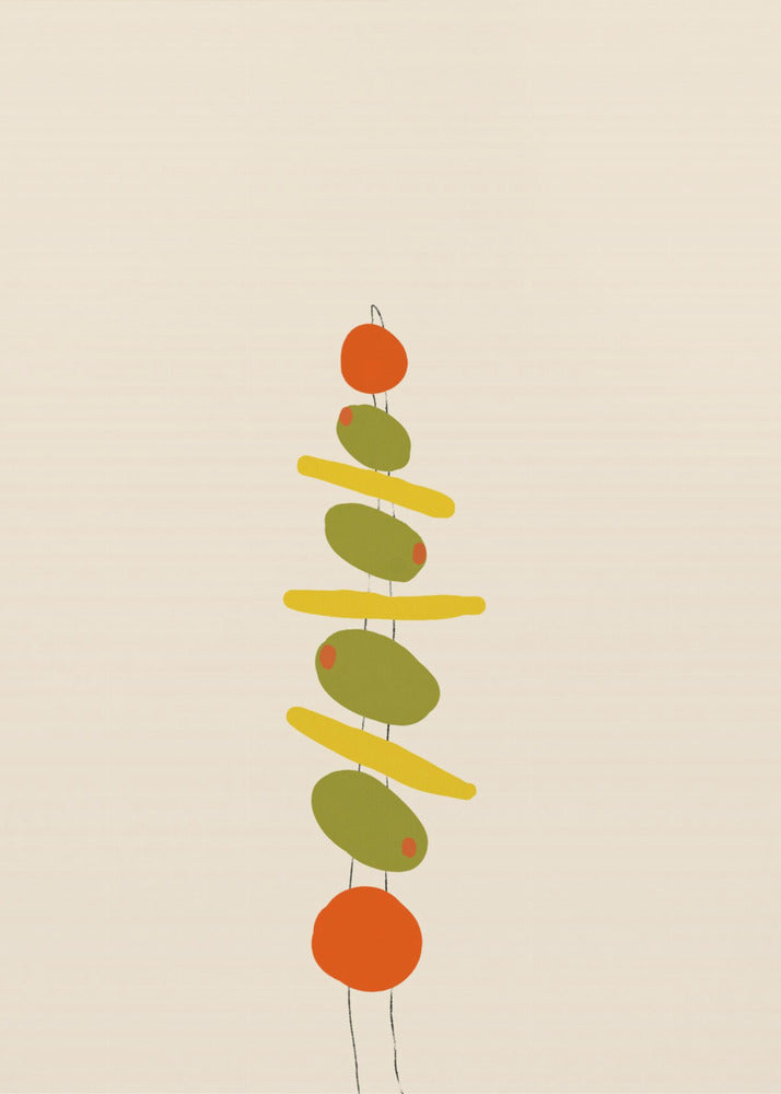 A Skewer with Olives and Tomatoes | Poster