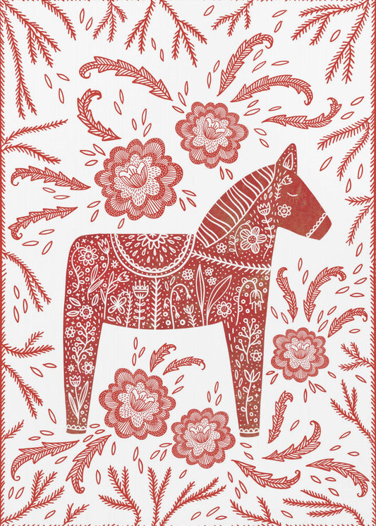 Swedish Dala Horse Red And White | Canvas
