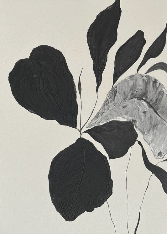 Monochrome Leaves | Poster