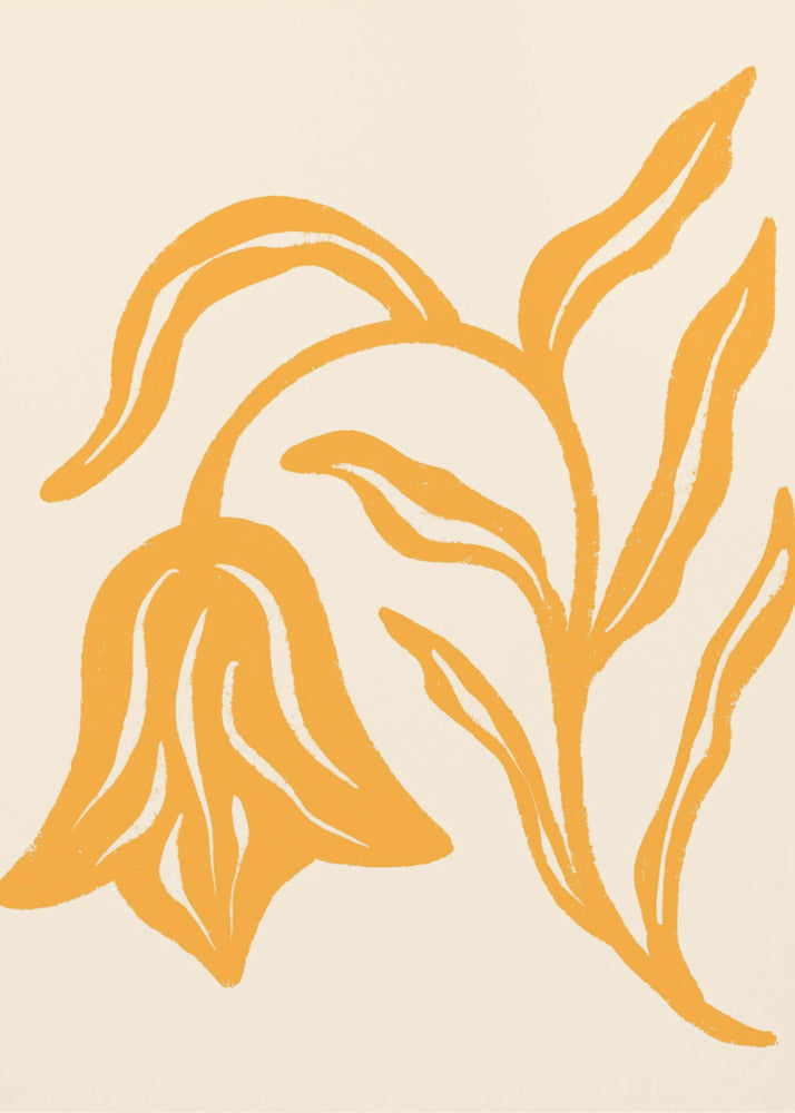 Golden Blossom Silhouette | Poster