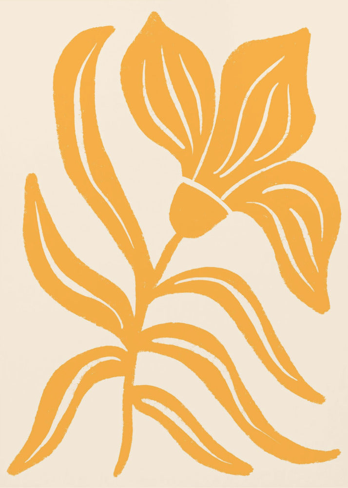 Abstract Yellow Stylized Tulip | Canvas