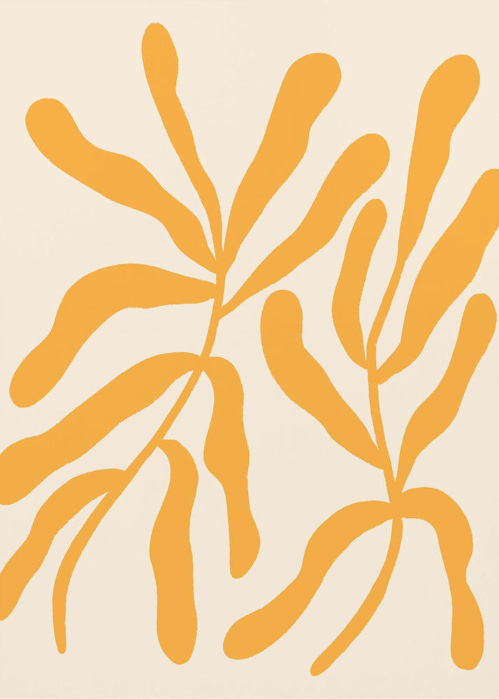 Yellow Leaf Silhouettes | Poster