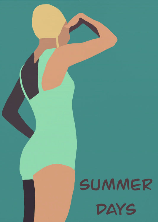 Vintage swimmer poster | Poster