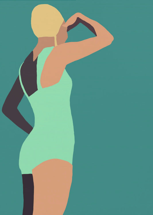 Vintage swimmer poster | Canvas