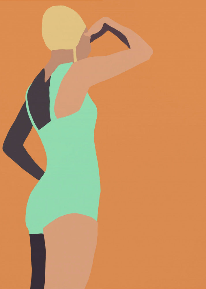 Vintage swimmer poster | Canvas