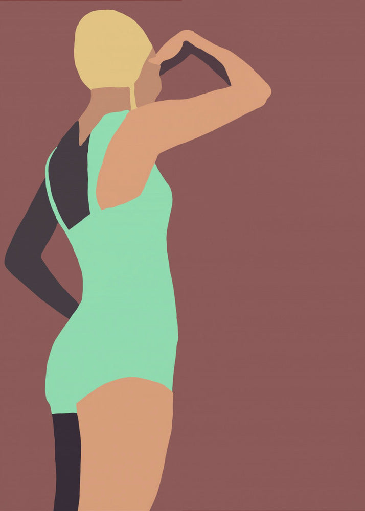 Vintage swimmer poster | Canvas