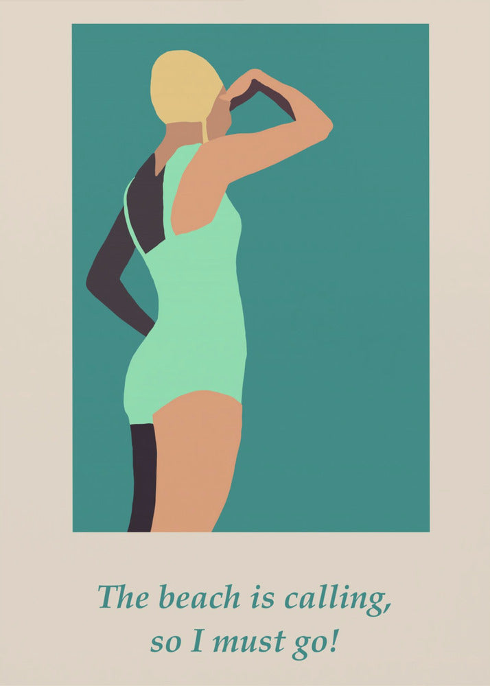 Vintage swimmer poster | Canvas