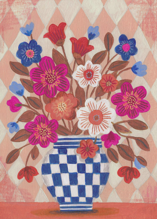 Vase Flowers Brights &amp; Blues | Canvas