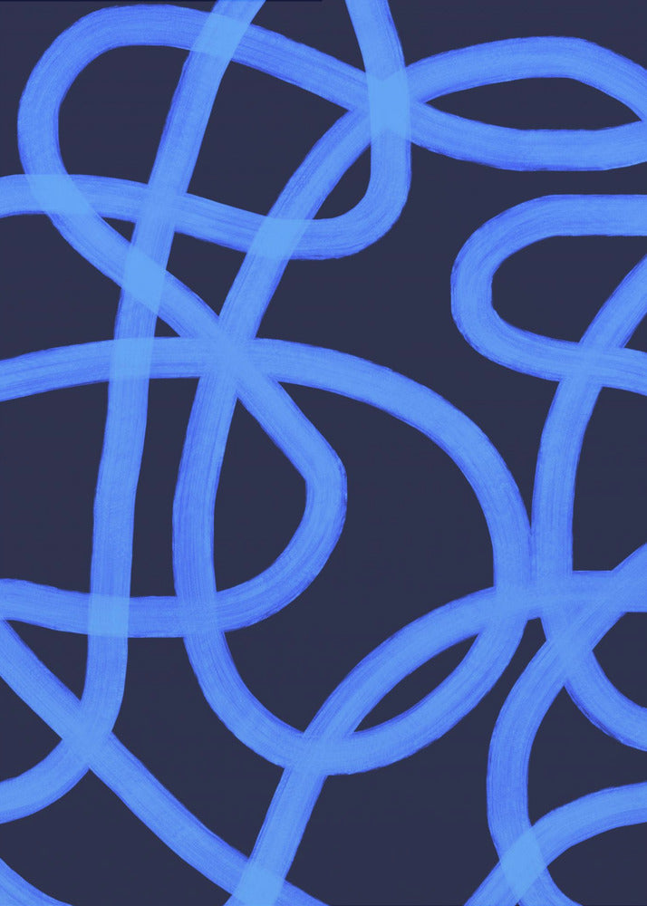 Blue Maze Paths | Poster