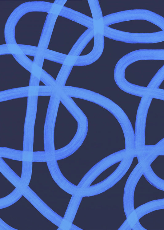 Blue Maze Paths | Canvas