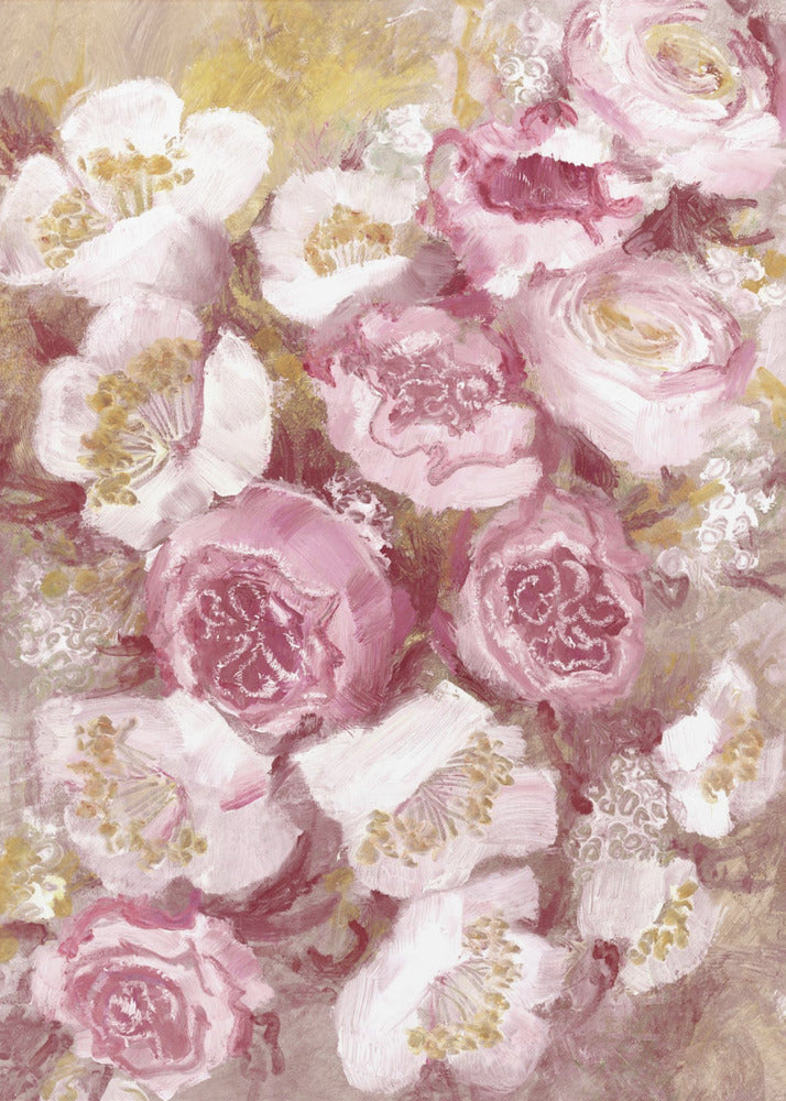 Floral Bouquet With Pink Roses | Canvas