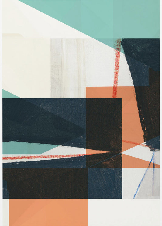 Geometric Shapes In Muted Teal | Canvas