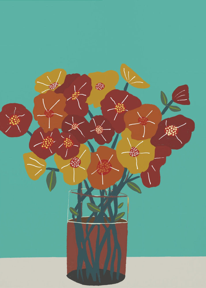 Floral flowers in vase | Poster