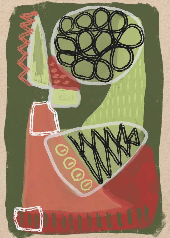 Abstract green and red | Poster