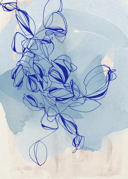 Blue Vine Elegance | Poster