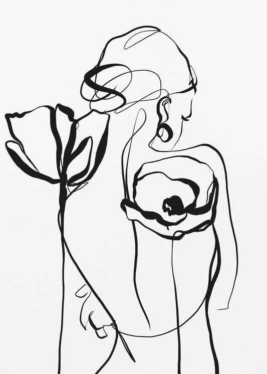 Nude with poppies | Canvas