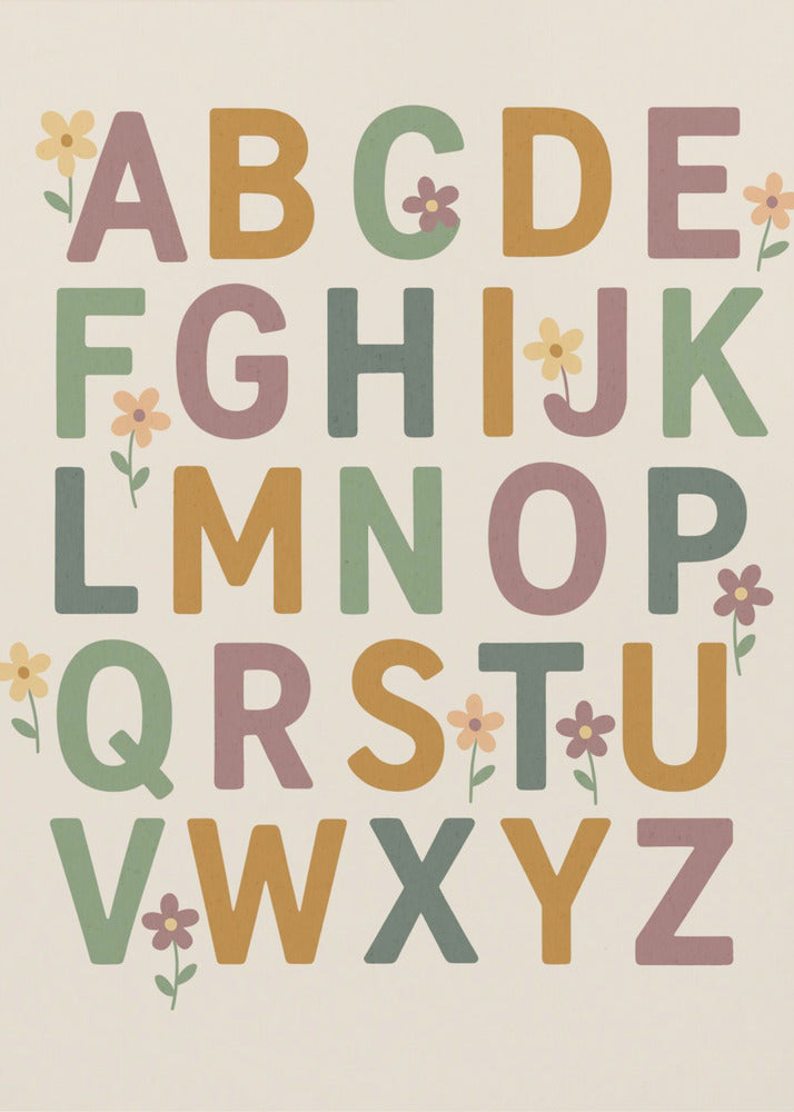 Floral Alphabet Joy | Poster