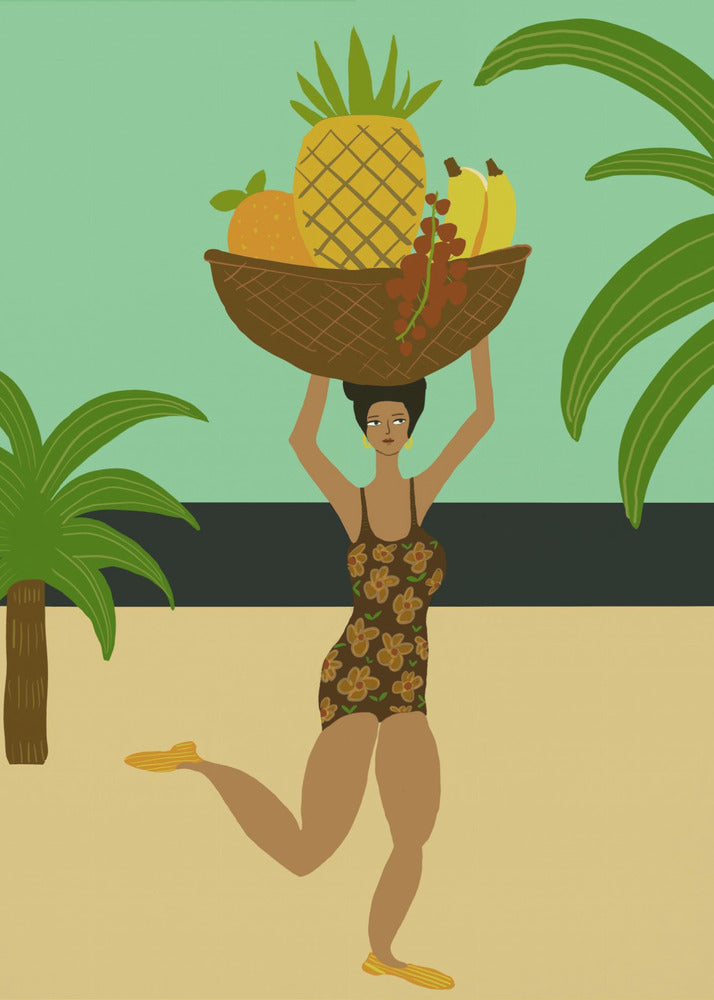 Tropical fruit at the beach | Poster