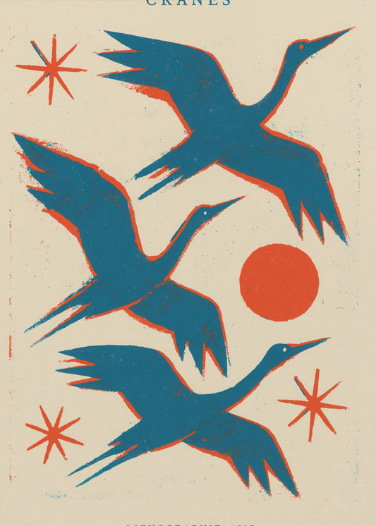 Cranes lithographie | Poster
