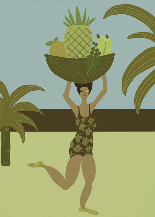 Tropical fruit at the beach | Poster