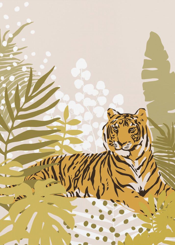Tiger Laying Down By Cats and Dotz  30 X 42 Inches | Poster