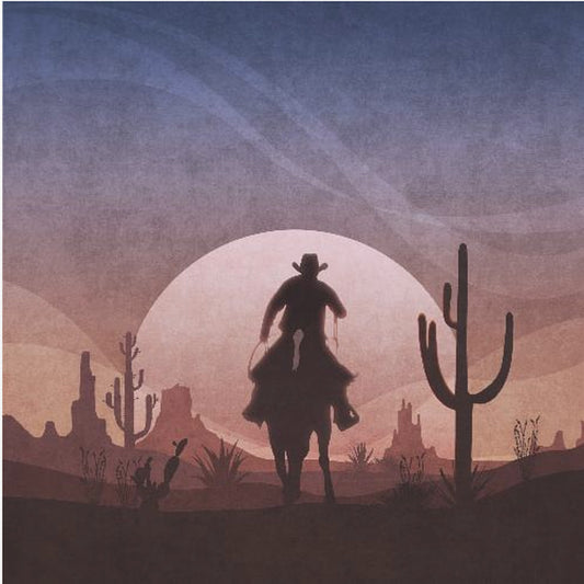 Desert Cowboy Sunset | Canvas