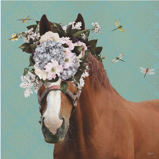 Spring Flower Bonnet On Horse | Canvas