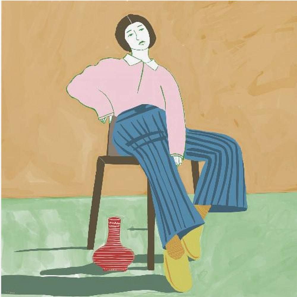 Lady Sitting with her vase | Canvas