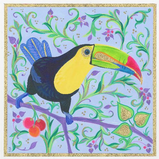 Colorful Beak Perched On A Branch | Canvas