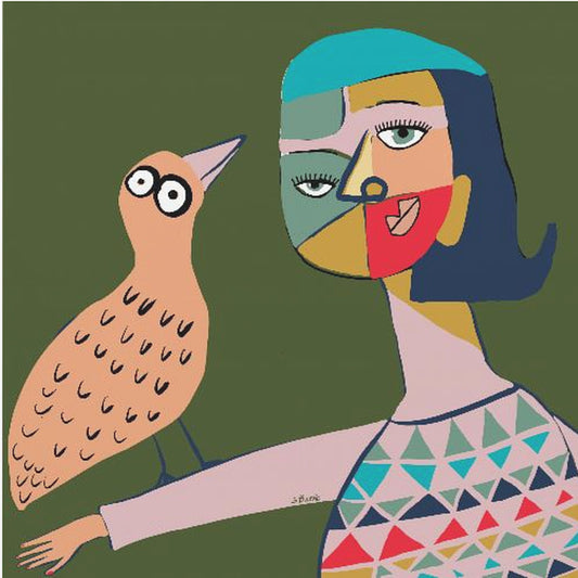 Lady with bird | Poster