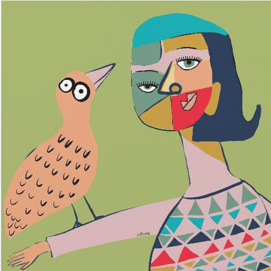 Lady with bird | Canvas