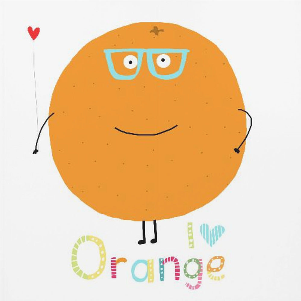 I Love Orange! Cute Orange Holding a Love Heart. | Canvas