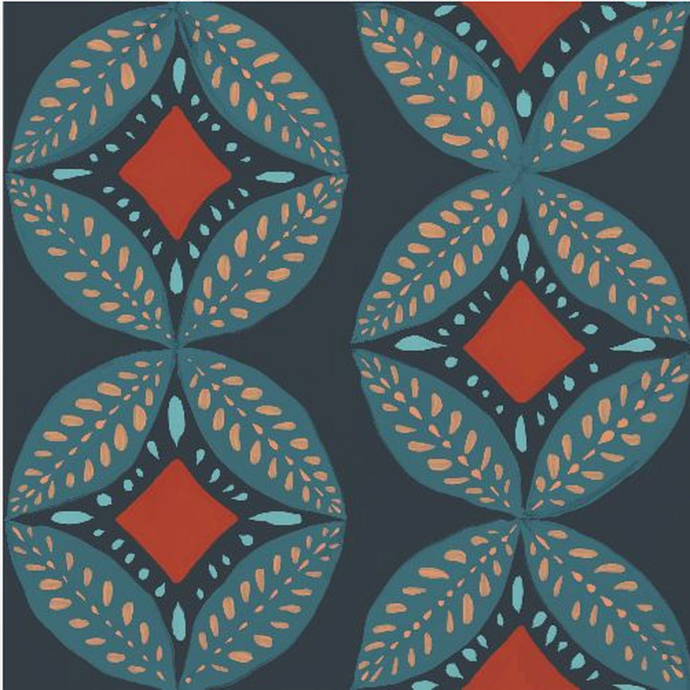 Geometric Leaves Modern Medallion Mosaic | Canvas