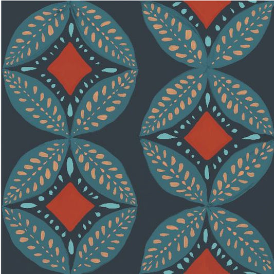 Geometric Leaves Modern Medallion Mosaic | Canvas