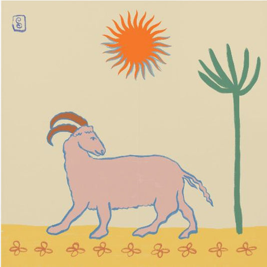 Stylized Pink Goat | Canvas