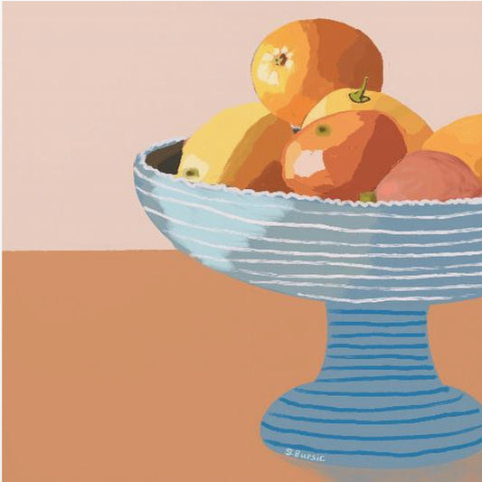 Blue fruit bowl | Poster