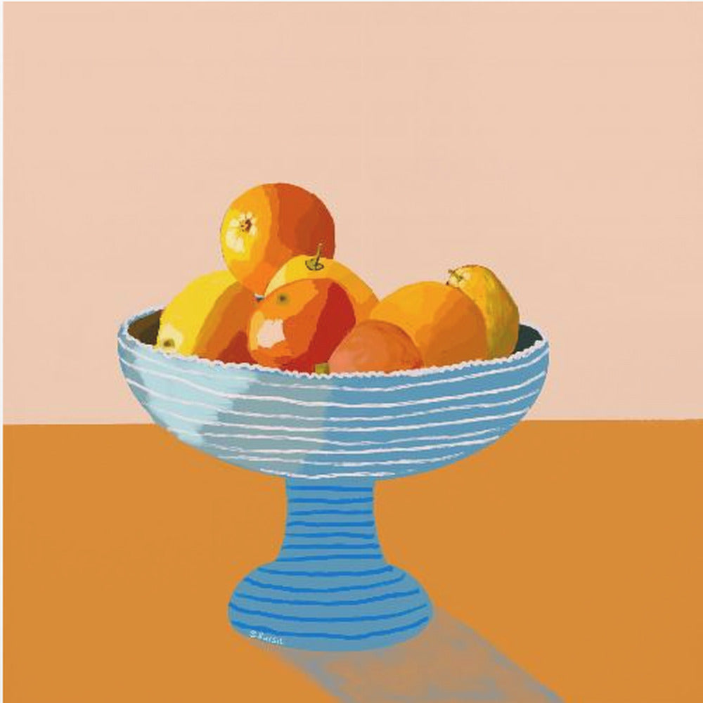 Blue fruit bowl bright | Canvas