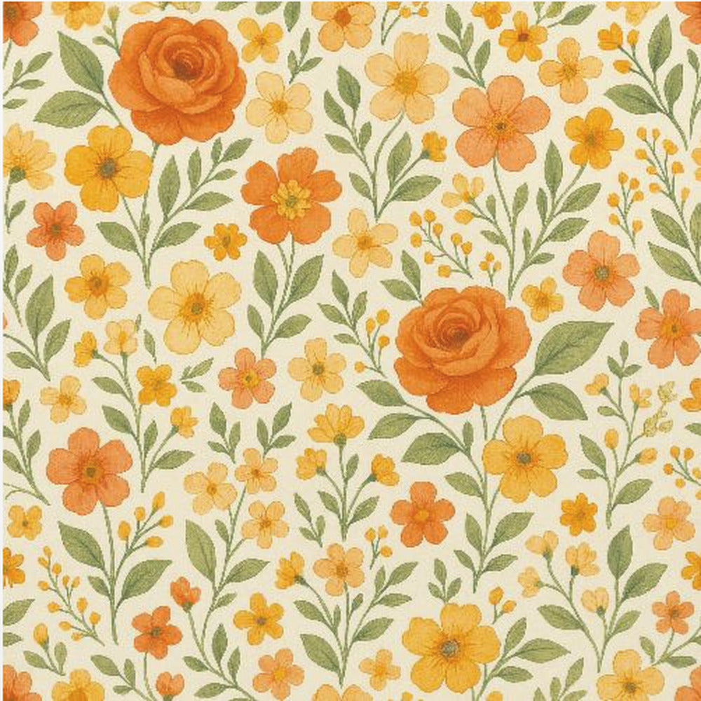 Orange Rose Meadow | Canvas