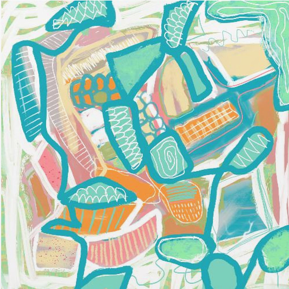 Blue and orange pattern | Canvas