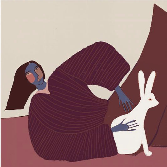 Lady and rabbit | Poster