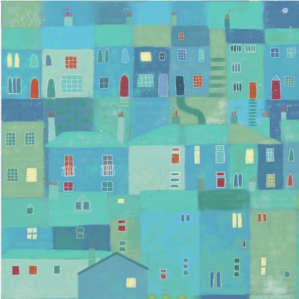 Blue Town From The Steps | Canvas
