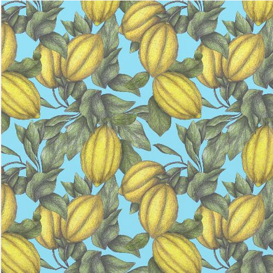 Pattern of Yellow Lemon with Green Leaves | Canvas